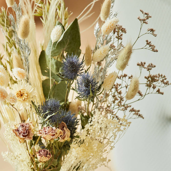 Gedroogde bloemen - Veldboeket voor Kerstmis, mat wit