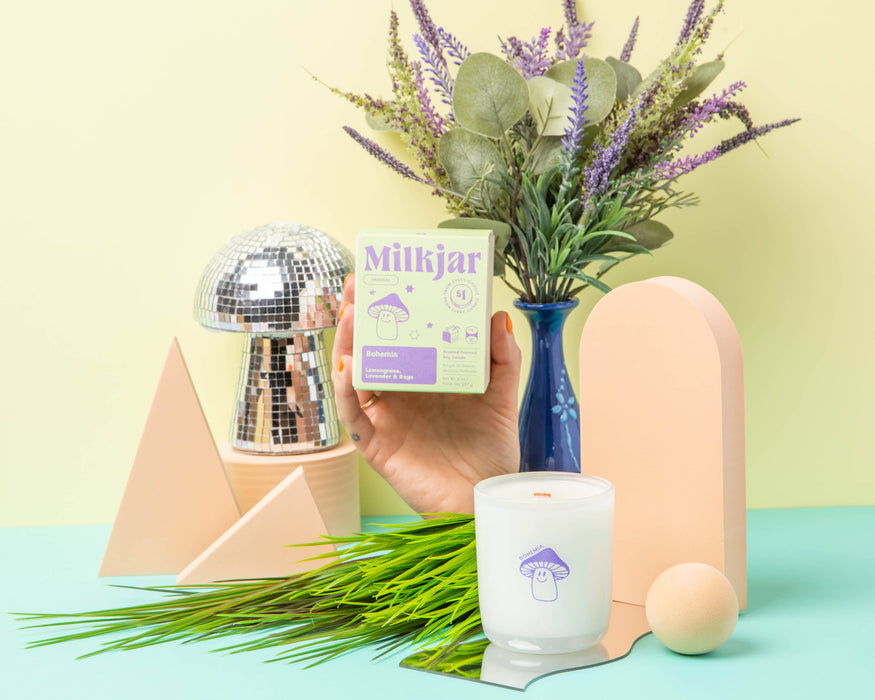 Bohemia - Kaars met citroengras, lavendel en salie kokossoya 8oz