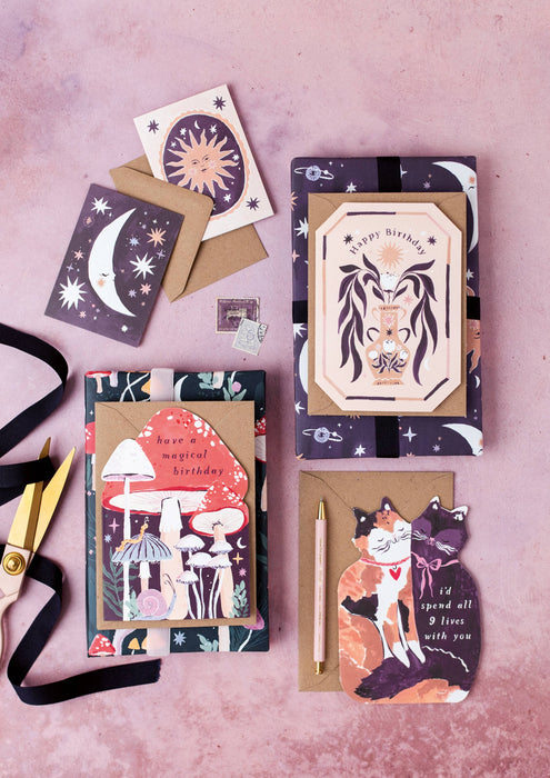 Smiling Sun minikaart | Blanco kaart | Mini-wenskaarten