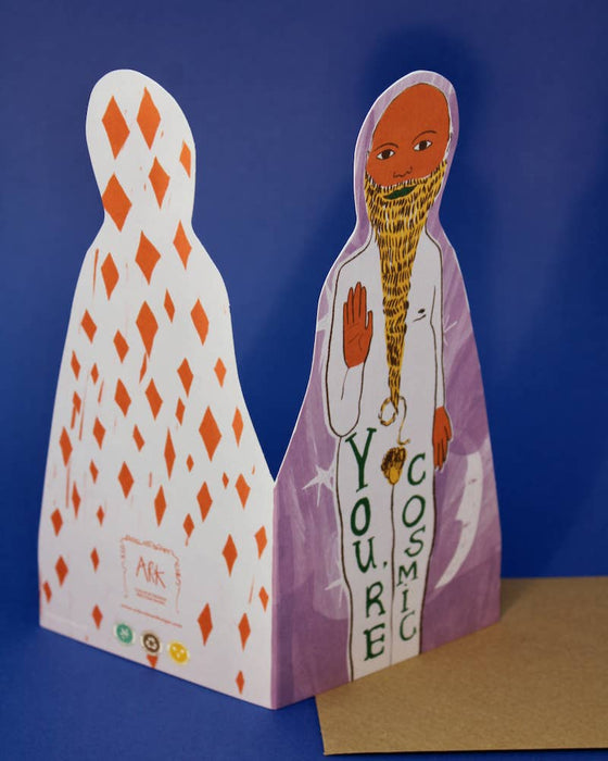 Je bent Cosmic Shaped Greetings Card