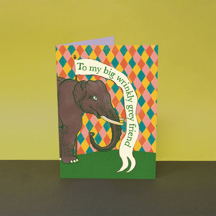 Kreukelige Olifant A6 Wenskaart