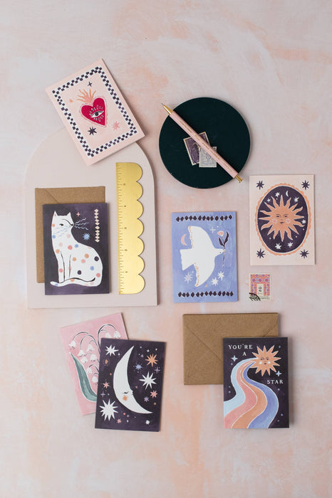 Smiling Sun minikaart | Blanco kaart | Mini-wenskaarten