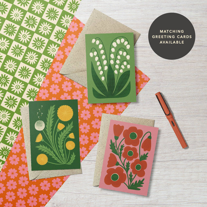 Daisy Wildflower | Modern-Retro gerecycled cadeaupapier-Stera