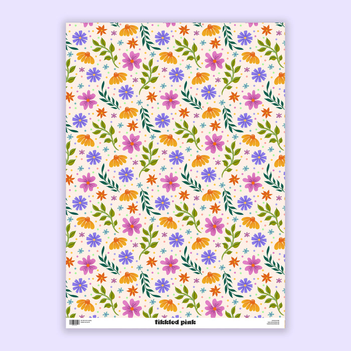 Ditsy Floral cadeaupapier, platte lakens | Verjaardagscadeau met bloemen-Stera