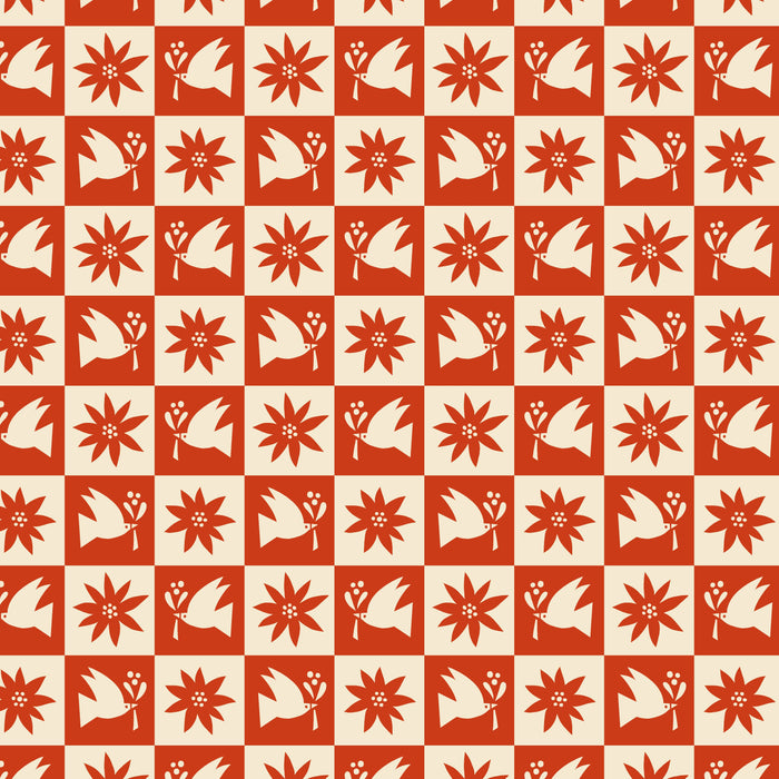 Dove Check | Retro Christmas Checker gerecyclede cadeauverpakking-Stera
