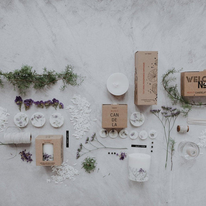 Juniper & limonium scented soy wax rounds-Stera