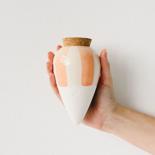 Olla - Orange and cream striped-Stera