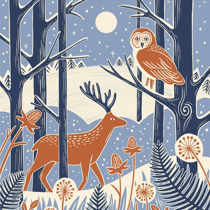 Woodland Snow Globe | Countryside Charity kerstkaart-Stera