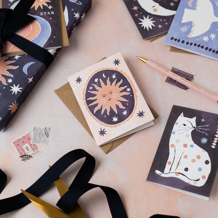 Smiling Sun minikaart | Blanco kaart | Mini-wenskaarten