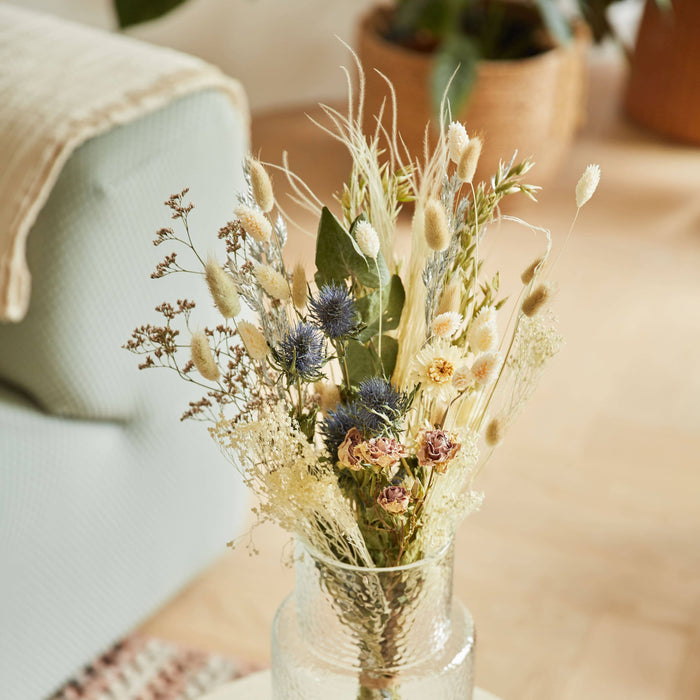 Gedroogde bloemen - Veldboeket voor Kerstmis, mat wit