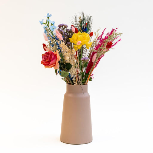 Bouquet Colorful Dried & Silk Flowers X Vase Sandy - Stera