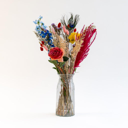 Bouquet Colorful with Dried & Silk Flowers in several bold colors | 55cm length - Stera