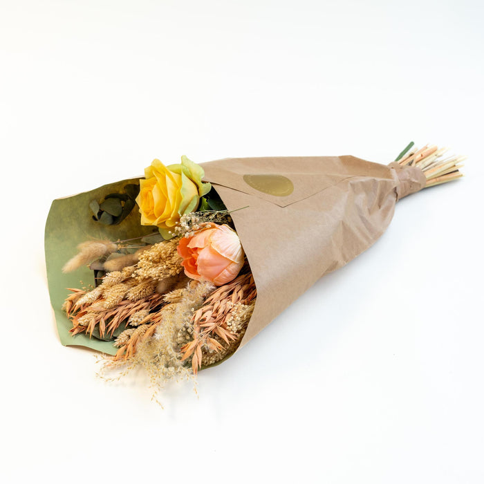Bouquet Sunshine with Dried & Silk Flowers in yellow & natural colors | 55cm length - Stera