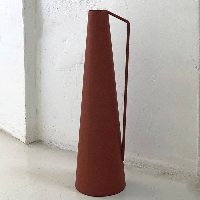 Vase conique en métal terracotta H36 cm - Tosca