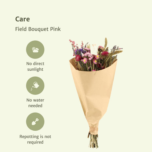 10x Field Bouquet Pink - Droogboeket - 50cm - Ø20 - Stera